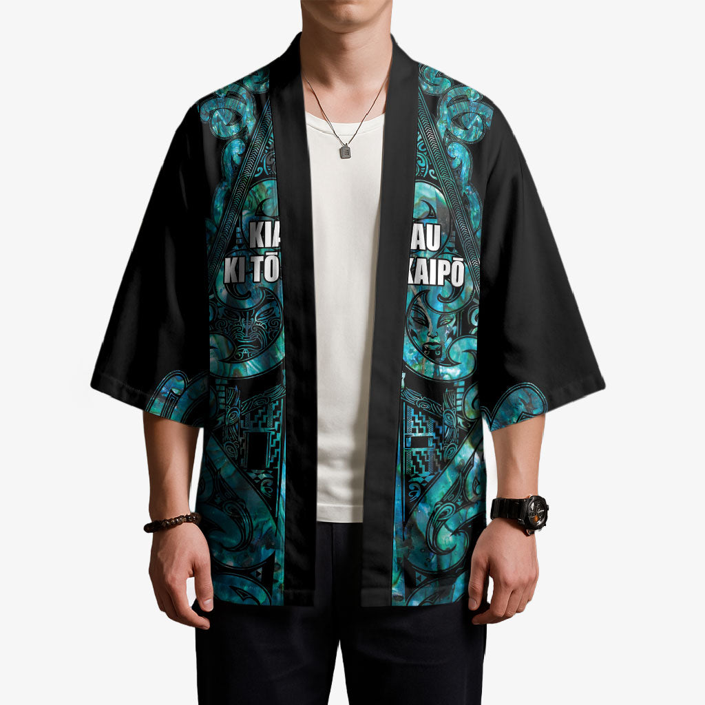 Maori Language Week Personalised Kimono Kia Mau Ki To Ukaipo Paua Shell Color