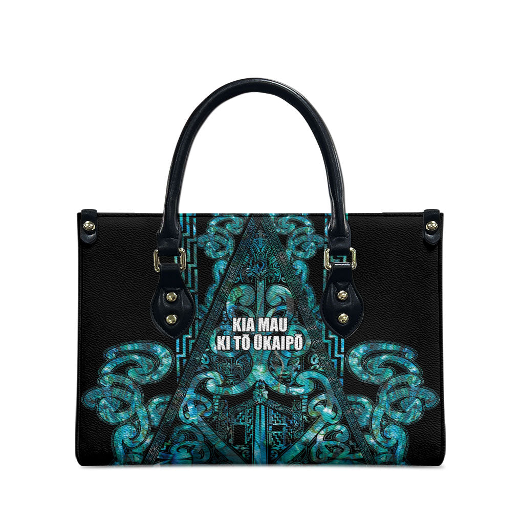 Maori Language Week Leather Bag Kia Mau Ki To Ukaipo Paua Shell Color