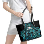 Maori Language Week Leather Tote Bag Kia Mau Ki To Ukaipo Paua Shell Color