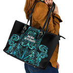 Maori Language Week Leather Tote Bag Kia Mau Ki To Ukaipo Paua Shell Color