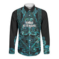 Maori Language Week Personalised Long Sleeve Button Shirt Kia Mau Ki To Ukaipo Paua Shell Color