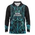 Maori Language Week Personalised Long Sleeve Polo Shirt Kia Mau Ki To Ukaipo Paua Shell Color