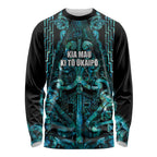 Maori Language Week Personalised Long Sleeve Shirt Kia Mau Ki To Ukaipo Paua Shell Color