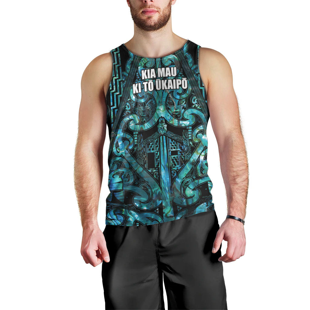 Maori Language Week Personalised Men Tank Top Kia Mau Ki To Ukaipo Paua Shell Color