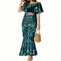 Maori Language Week Personalised Mermaid Dress Kia Mau Ki To Ukaipo Paua Shell Color
