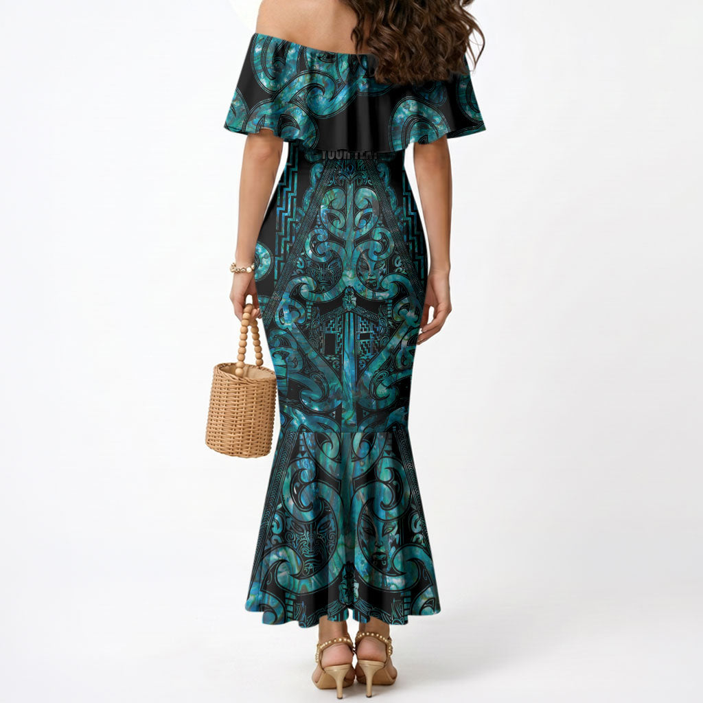 Maori Language Week Personalised Mermaid Dress Kia Mau Ki To Ukaipo Paua Shell Color