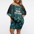 Maori Language Week Personalised Off Shoulder Short Dress Kia Mau Ki To Ukaipo Paua Shell Color