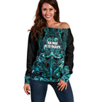 Maori Language Week Personalised Off Shoulder Sweater Kia Mau Ki To Ukaipo Paua Shell Color