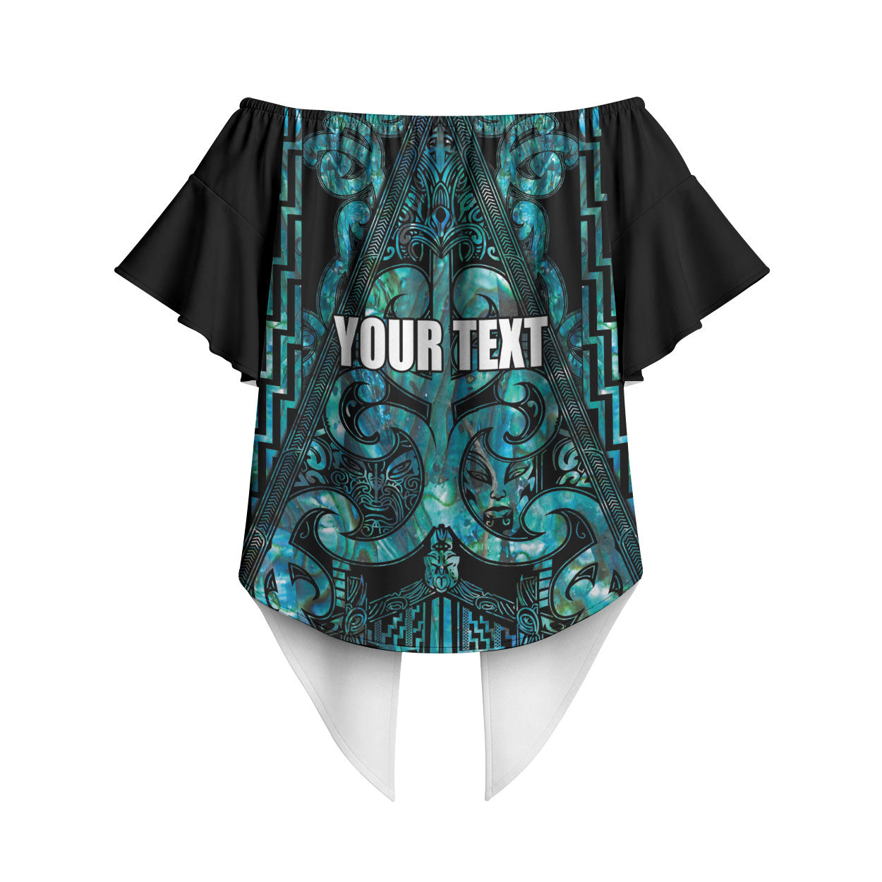 Maori Language Week Personalised Off Shoulder Wrap Waist Top Kia Mau Ki To Ukaipo Paua Shell Color