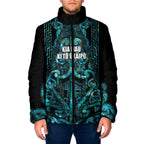 Maori Language Week Personalised Padded Jacket Kia Mau Ki To Ukaipo Paua Shell Color
