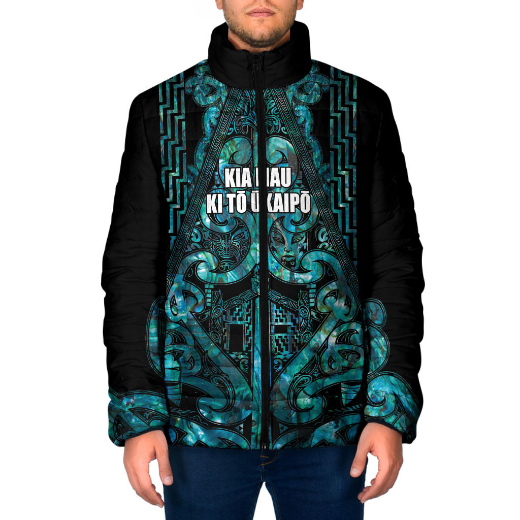 Maori Language Week Personalised Padded Jacket Kia Mau Ki To Ukaipo Paua Shell Color