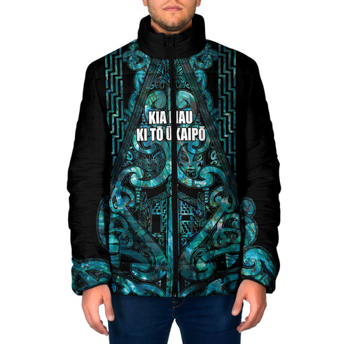 Maori Language Week Personalised Padded Jacket Kia Mau Ki To Ukaipo Paua Shell Color