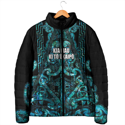Maori Language Week Personalised Padded Jacket Kia Mau Ki To Ukaipo Paua Shell Color