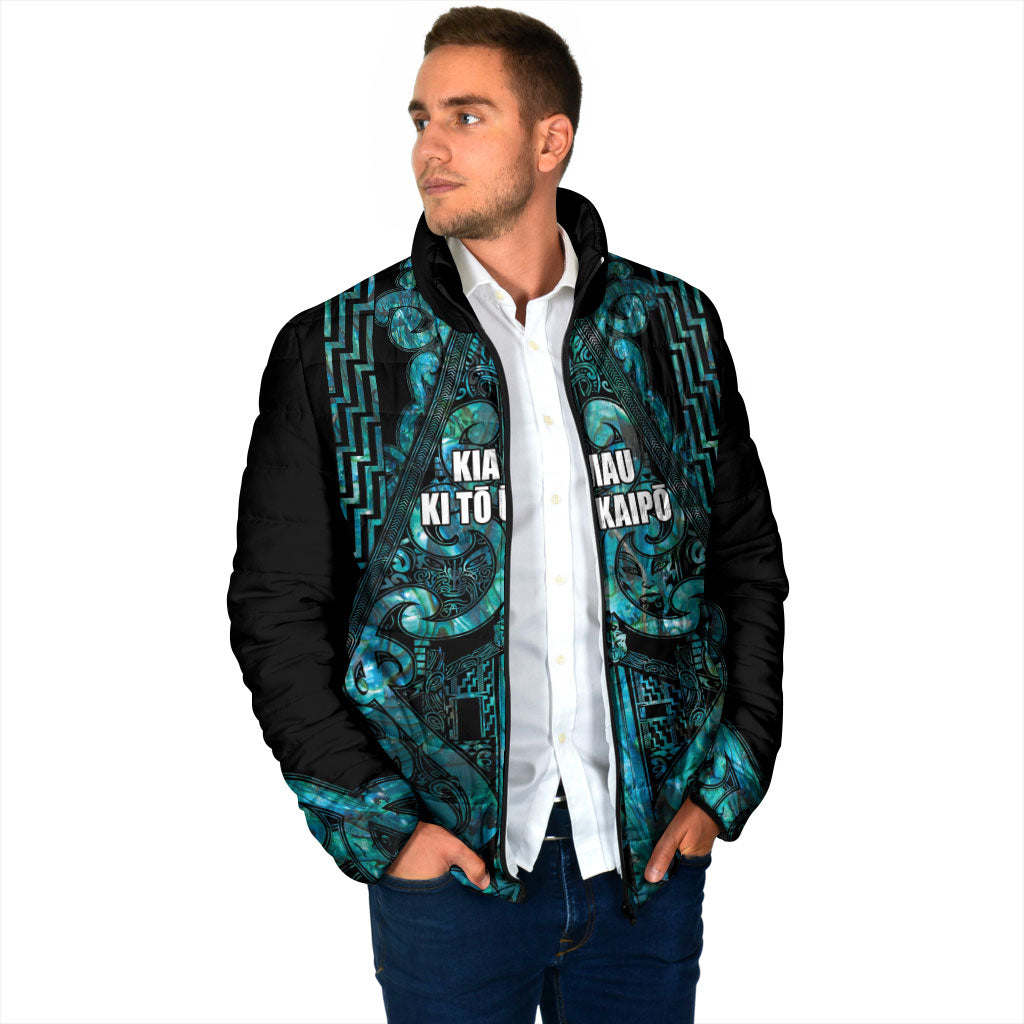 Maori Language Week Personalised Padded Jacket Kia Mau Ki To Ukaipo Paua Shell Color