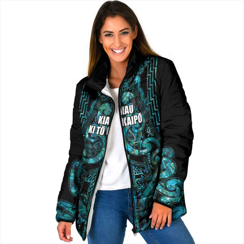 Maori Language Week Personalised Padded Jacket Kia Mau Ki To Ukaipo Paua Shell Color
