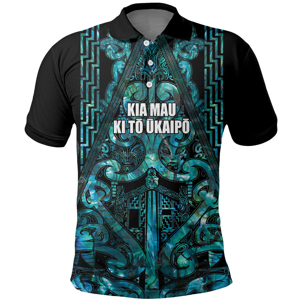 Maori Language Week Personalised Polo Shirt Kia Mau Ki To Ukaipo Paua Shell Color