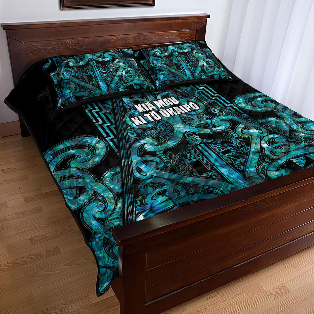 Maori Language Week Quilt Bed Set Kia Mau Ki To Ukaipo Paua Shell Color