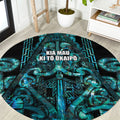 Maori Language Week Round Carpet Kia Mau Ki To Ukaipo Paua Shell Color