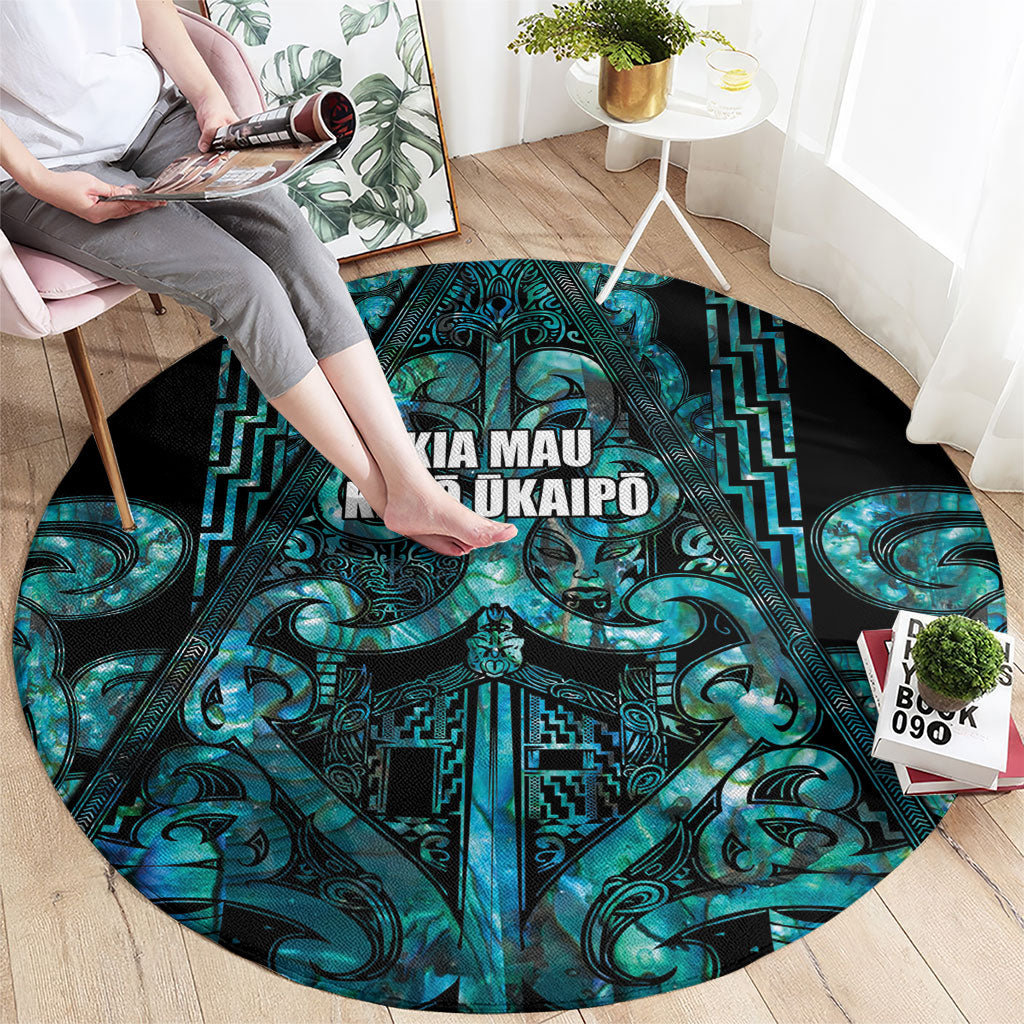 Maori Language Week Round Carpet Kia Mau Ki To Ukaipo Paua Shell Color