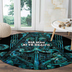 Maori Language Week Round Carpet Kia Mau Ki To Ukaipo Paua Shell Color