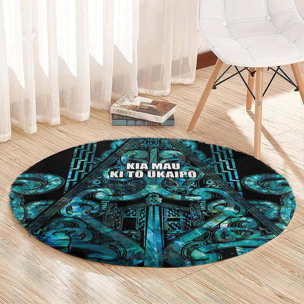 Maori Language Week Round Carpet Kia Mau Ki To Ukaipo Paua Shell Color