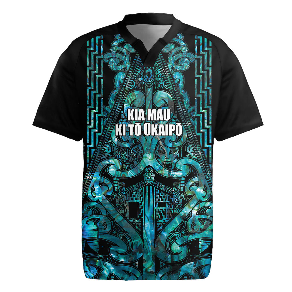 Maori Language Week Personalised Rugby Jersey Kia Mau Ki To Ukaipo Paua Shell Color