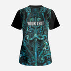 Maori Language Week Personalised Scrub Top Kia Mau Ki To Ukaipo Paua Shell Color