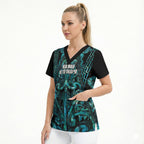 Maori Language Week Personalised Scrub Top Kia Mau Ki To Ukaipo Paua Shell Color