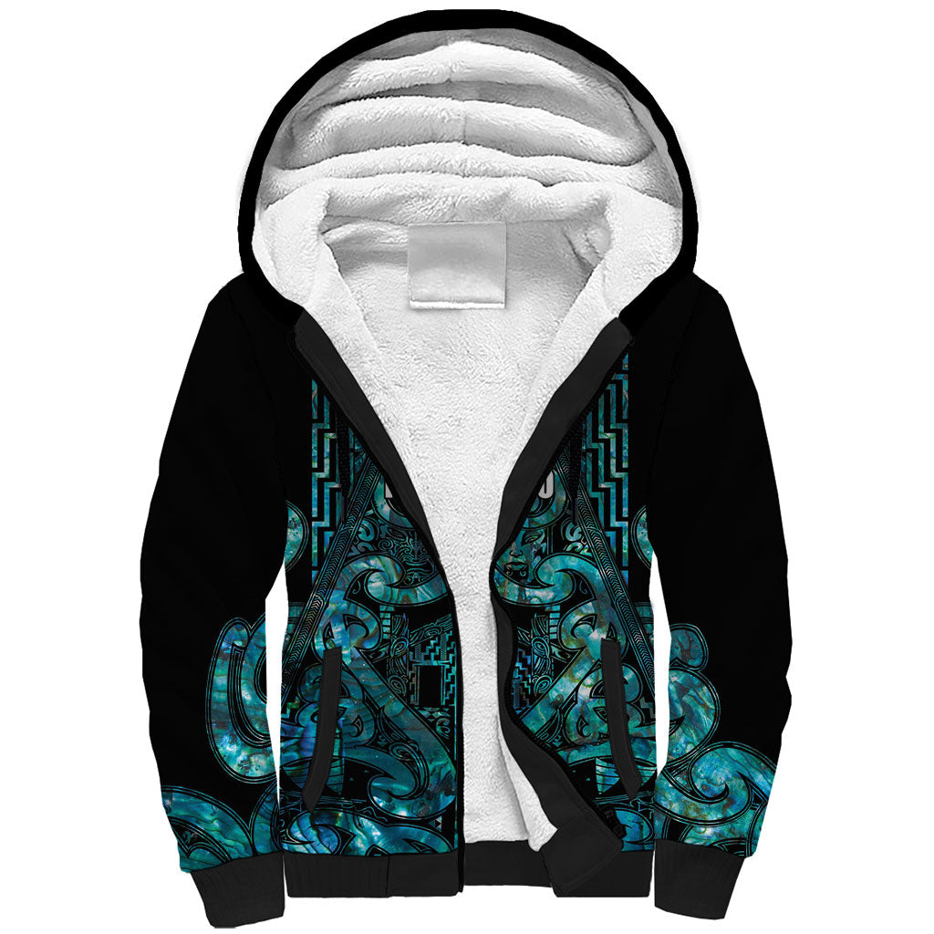 Maori Language Week Personalised Sherpa Hoodie Kia Mau Ki To Ukaipo Paua Shell Color