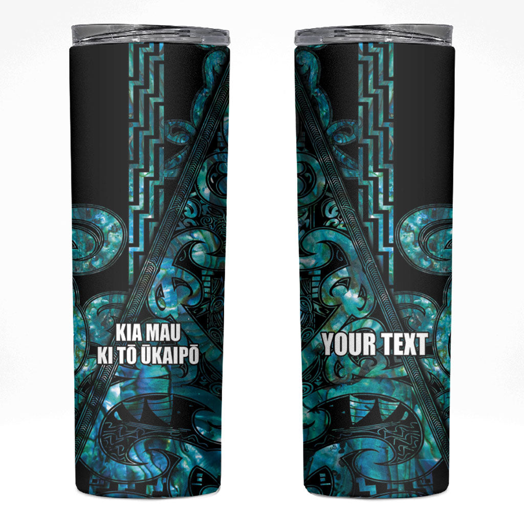 Maori Language Week Personalised Skinny Tumbler Kia Mau Ki To Ukaipo Paua Shell Color
