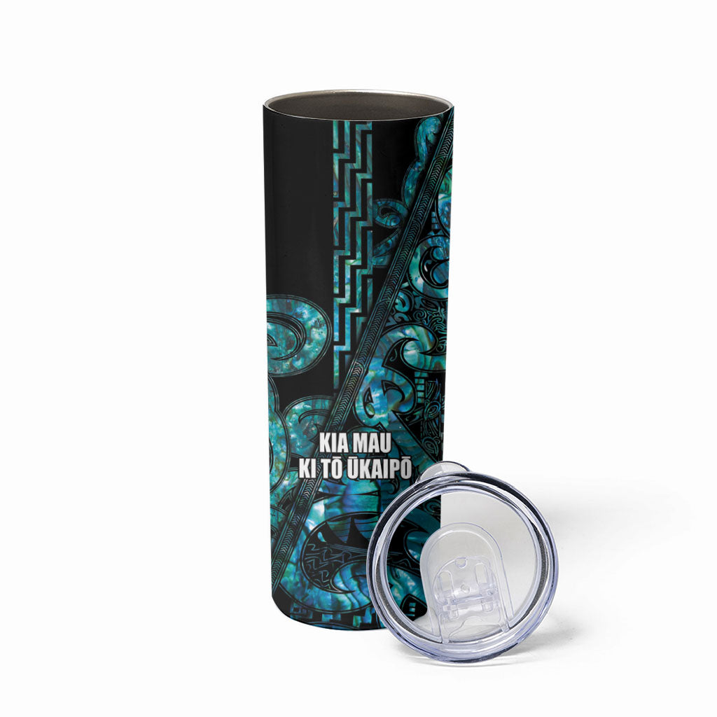 Maori Language Week Personalised Skinny Tumbler Kia Mau Ki To Ukaipo Paua Shell Color