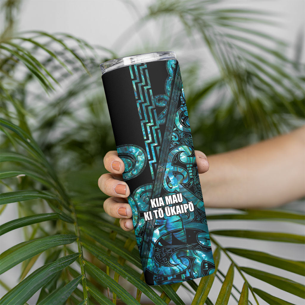 Maori Language Week Personalised Skinny Tumbler Kia Mau Ki To Ukaipo Paua Shell Color