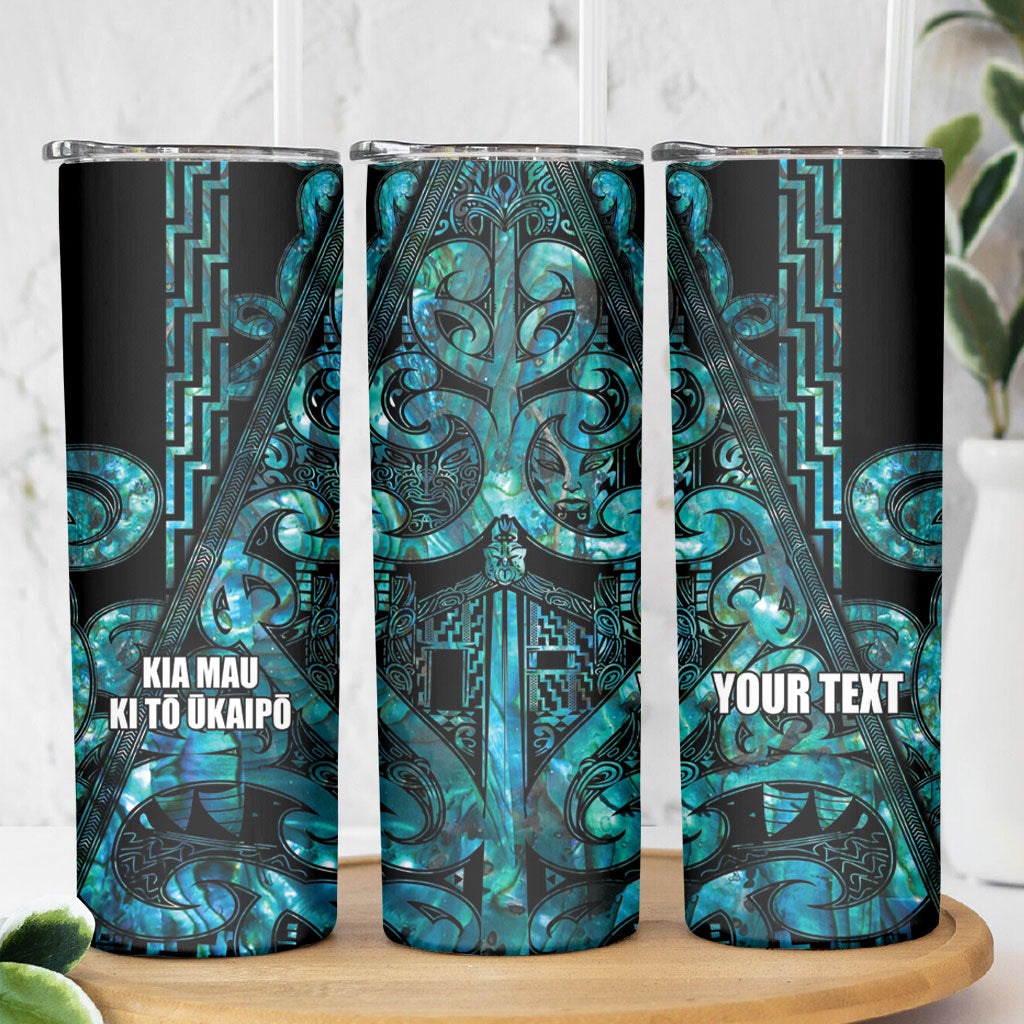 Maori Language Week Personalised Skinny Tumbler Kia Mau Ki To Ukaipo Paua Shell Color