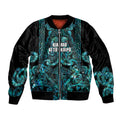Maori Language Week Personalised Sleeve Zip Bomber Jacket Kia Mau Ki To Ukaipo Paua Shell Color