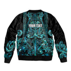 Maori Language Week Personalised Sleeve Zip Bomber Jacket Kia Mau Ki To Ukaipo Paua Shell Color