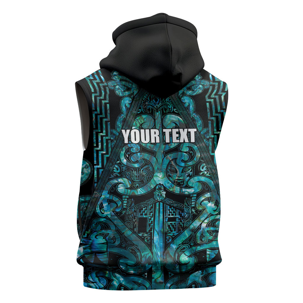 Maori Language Week Personalised Sleeveless Hoodie Kia Mau Ki To Ukaipo Paua Shell Color