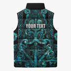 Maori Language Week Personalised Sleeveless Puffer Jacket Kia Mau Ki To Ukaipo Paua Shell Color