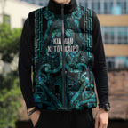 Maori Language Week Personalised Sleeveless Puffer Jacket Kia Mau Ki To Ukaipo Paua Shell Color