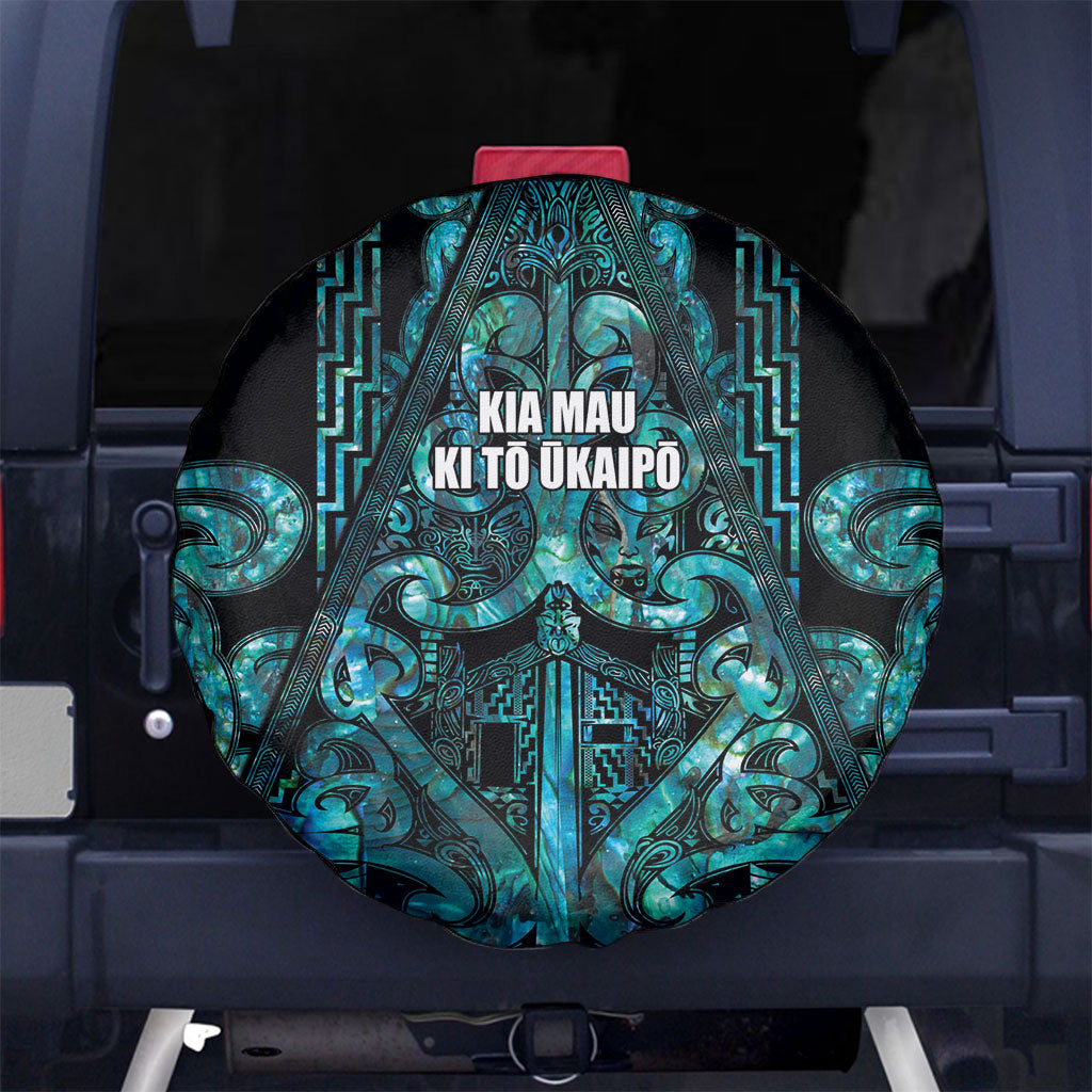 Maori Language Week Spare Tire Cover Kia Mau Ki To Ukaipo Paua Shell Color