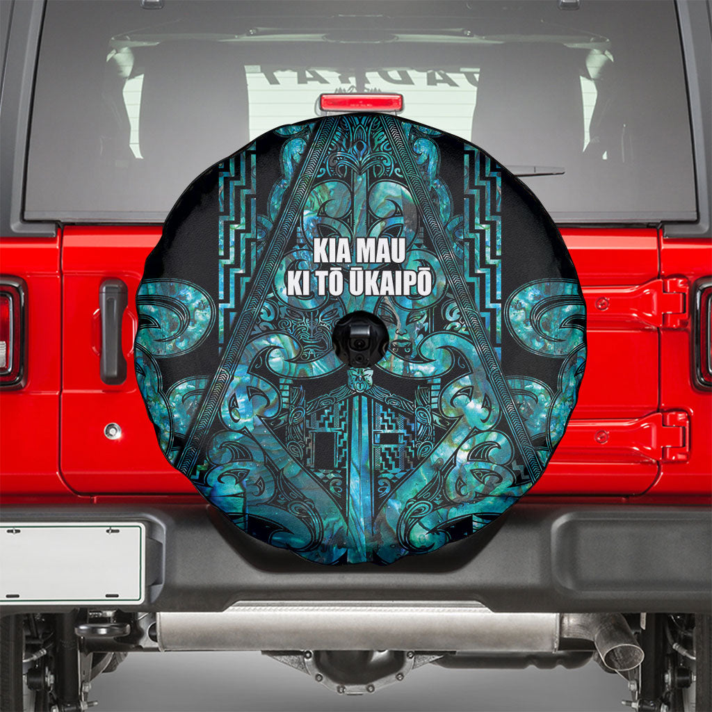 Maori Language Week Spare Tire Cover Kia Mau Ki To Ukaipo Paua Shell Color