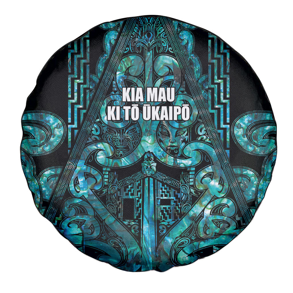Maori Language Week Spare Tire Cover Kia Mau Ki To Ukaipo Paua Shell Color