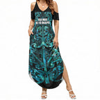 Maori Language Week Personalised Summer Maxi Dress Kia Mau Ki To Ukaipo Paua Shell Color