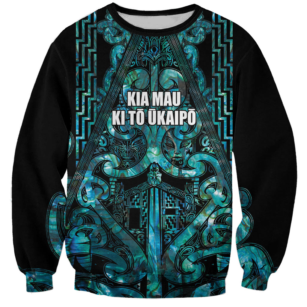 Maori Language Week Personalised Sweatshirt Kia Mau Ki To Ukaipo Paua Shell Color