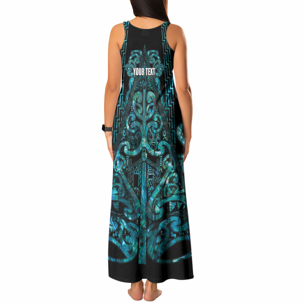 Maori Language Week Personalised Tank Maxi Dress Kia Mau Ki To Ukaipo Paua Shell Color