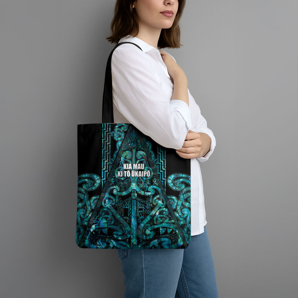 Maori Language Week Tote Bag Kia Mau Ki To Ukaipo Paua Shell Color