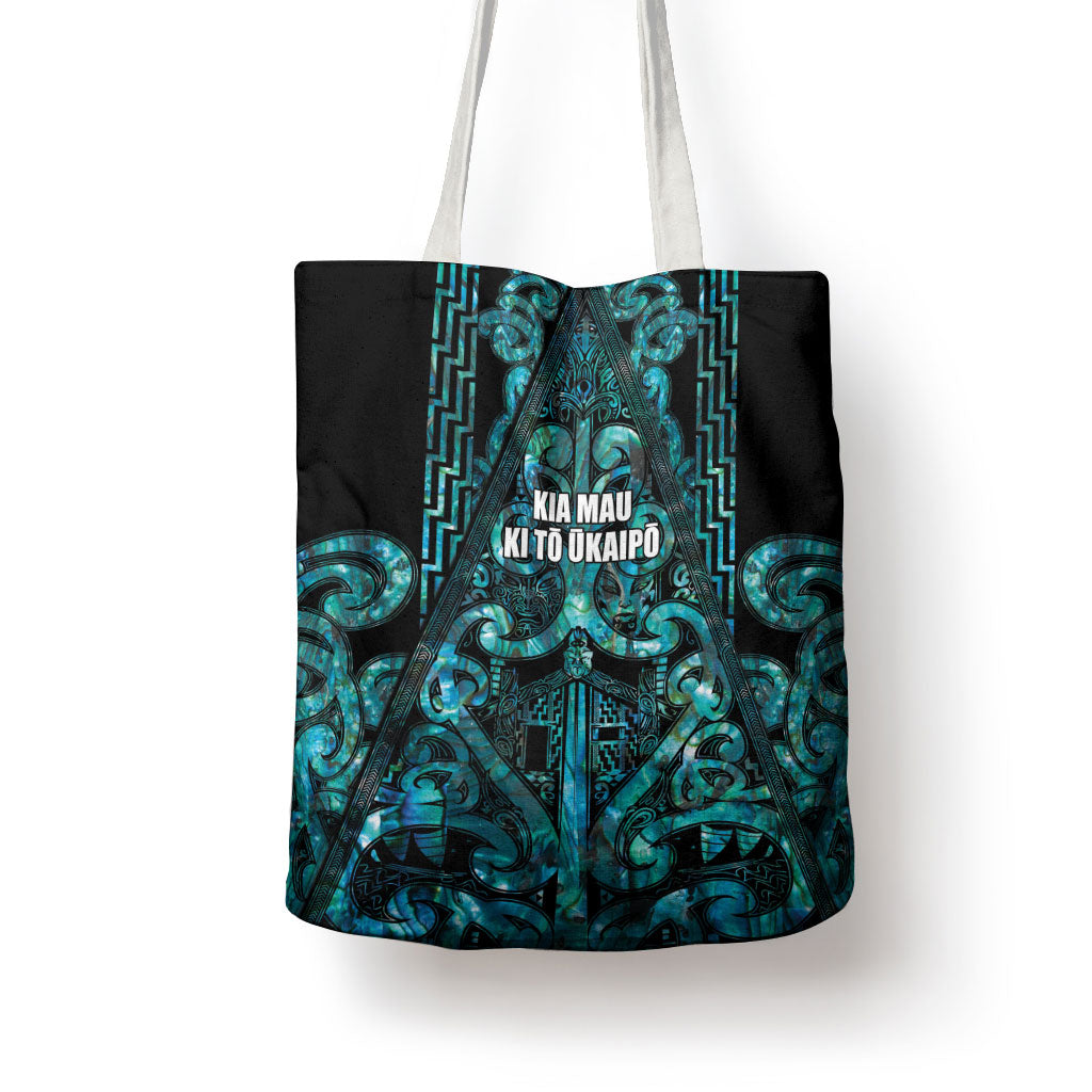 Maori Language Week Tote Bag Kia Mau Ki To Ukaipo Paua Shell Color