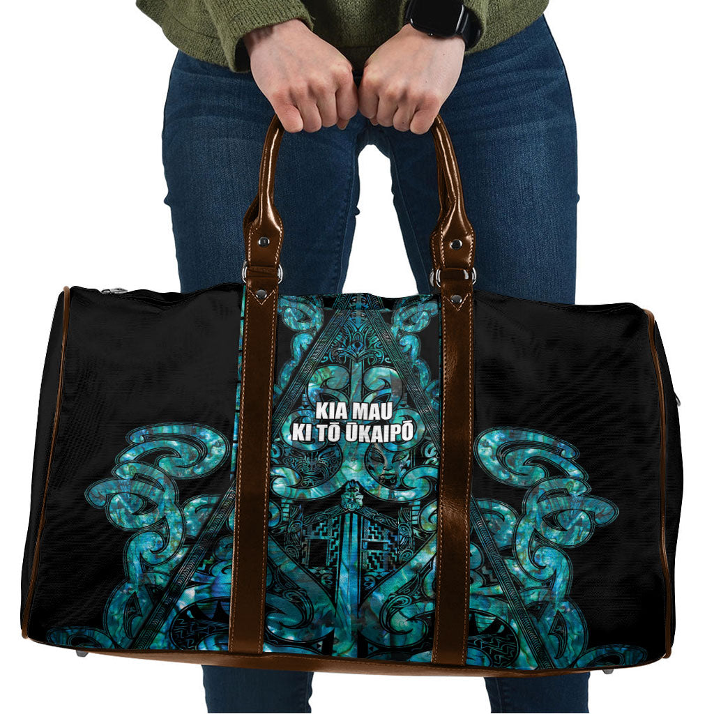 Maori Language Week Travel Bag Kia Mau Ki To Ukaipo Paua Shell Color