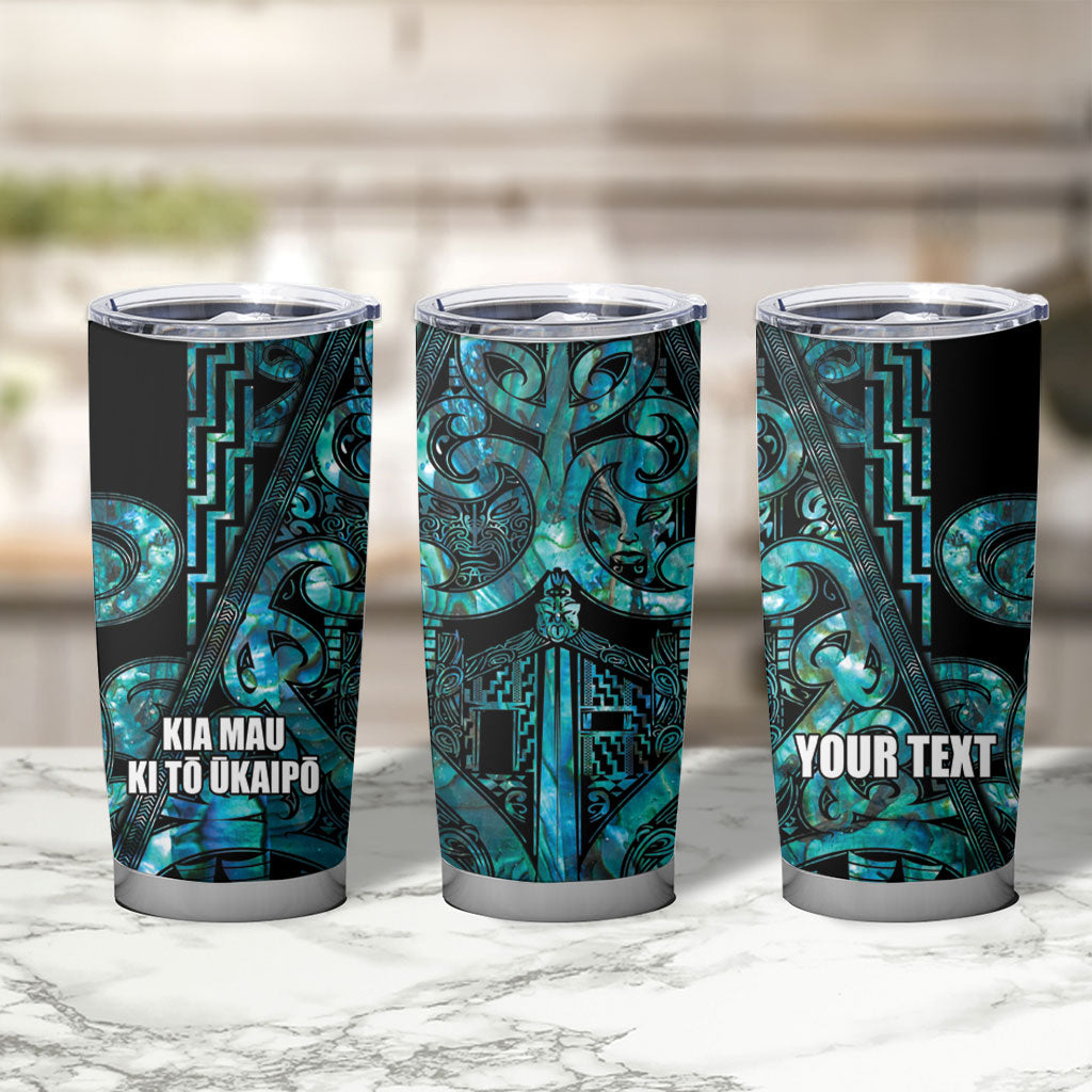 Maori Language Week Personalised Tumbler Cup Kia Mau Ki To Ukaipo Paua Shell Color