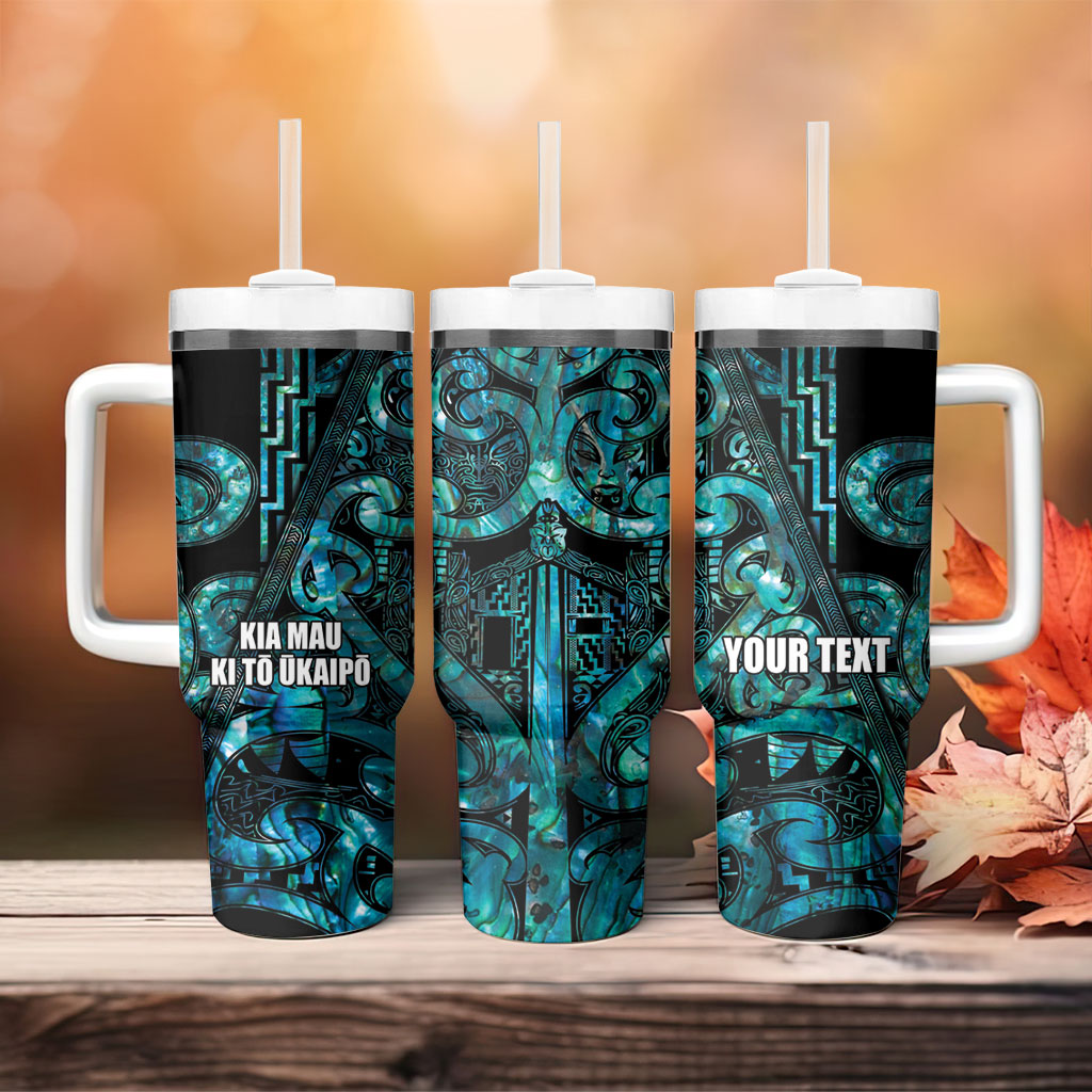 Maori Language Week Personalised Tumbler With Handle Kia Mau Ki To Ukaipo Paua Shell Color