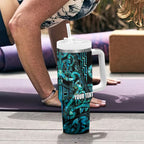 Maori Language Week Personalised Tumbler With Handle Kia Mau Ki To Ukaipo Paua Shell Color